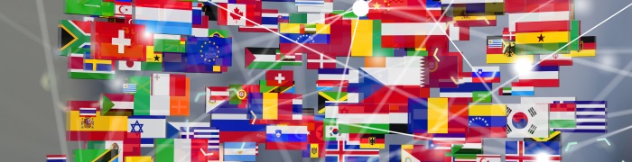Localization Quality Assurance Banner with various country flags